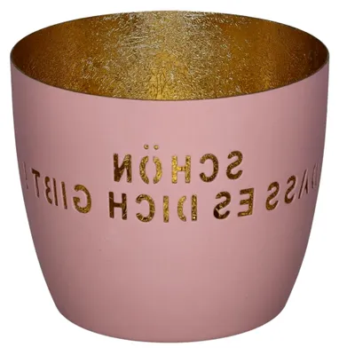 Produktbild von Windlicht M in Rosa/Gold 8,5cm