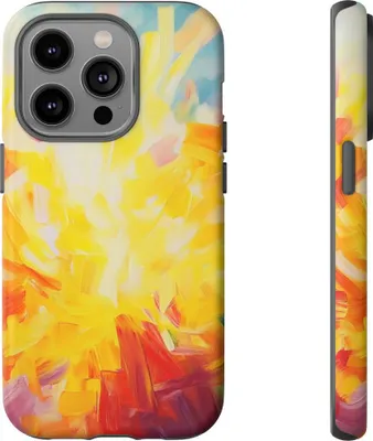 Produktbild von Strahlende Sonnenpinselstriche – Hülle Kompatibel mit iPhone 14 Pro