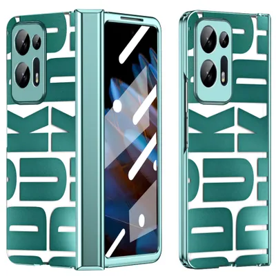 Obrázek produktu pro Pouzdro pro Oppo Find N2, galvanizované průhledné pouzdro s ochranou displeje a pantu zelené