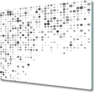 Produktbild von Glas Herdabdeckplatte 60x52 cm Spritzschutz Glasabdeckplatte Schneidebrett Abstrakte Quadrate