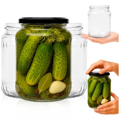 Produktbild von SuperButelki.pl - 8x Glasgefäße 720 ml mit Schraubverschluss Ø 82 mm, Gläserset 0,72 l Deckel, für Konserven, Eingelegtes, Gläserset 0,72 l