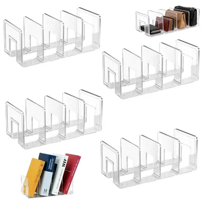 Image de Supports de livres transparents, lot de 4, organisateur en acrylique