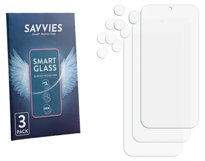 Produktbild von 3x Savvies Schutzglas Folie für Honor 600 Pro (Display+Kamera) 9H Panzer Schutzfolie Glas Displayschutz klar transparent