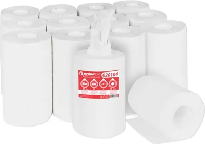 Image de Essuie-mains Primasoft, 2 plis, cellulose, rouleau, 13 cm, 65 m, blanc