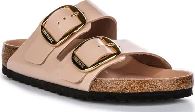 Produktbild von Birkenstock Arizona Big Buckle Semi Exquisite FB EVA Sohle Damen Ledersandalen in Beige – 3.5 UK - 36 EU - 5/5.5 US / Beige