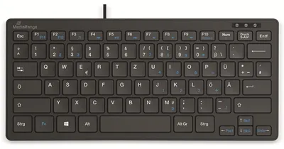 Produktbild von Tastatur QWERTZ DE AT 180 cm Kabel kompakt USB TASTATUR MIT KABEL Schwarz