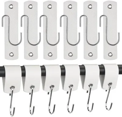 Immagine prodotto di Ganci per tela - 6 pezzi - Acciaio inossidabile - Bianco