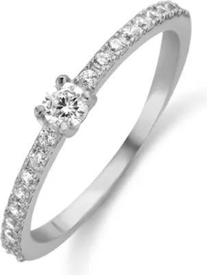 Produktbild von New Bling Zilveren Ring 9NB-0387 58 - Maat 58 - Zirkonia - Zilverkleurig