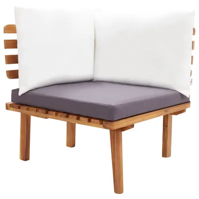 Image de vidaXL Canapé d'angle de jardin avec coussins en bois massif d'acacia