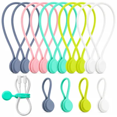 Produktbild von Wiederverwendbare, magnetische Kabelbinder, 14 Stück, für die Kabelorganisation
