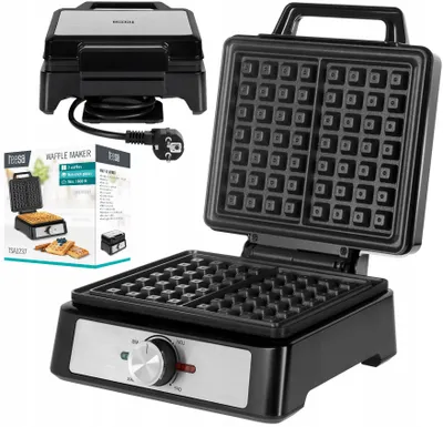 Zdjęcie produktu dla Gofrownica Na 2 Gofry Inox Regulacja Mocy Moc 1600W Teesa Pro