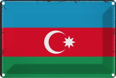 Produktbild von vianmo Blechschild 20x30 cm Aserbaidschan Azerbaijan Flagge Fahne Wappen