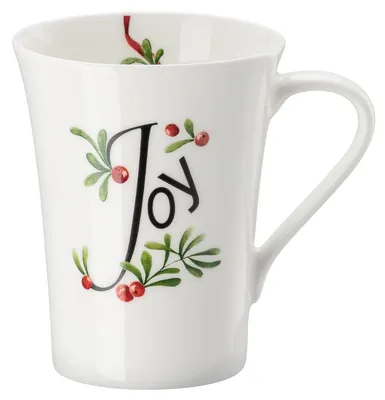 Weihnachtsbecher mit Henkel, Bone China, 0,4 l, mehrfarbig