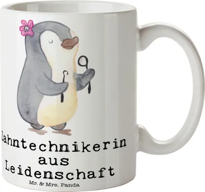 Produktbild von Mr. & Mrs. Panda Teetasse Zahntechnikerin Leidenschaft - Weiß - Geschenk, haferl, Kaffeetasse, Tasse mit Motiv, kaffeebecher bedruckt