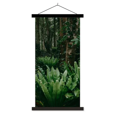 Produktbild von MuchoWow® Textilposter Japanischer Dschungel 60x120 cm mit schwarzem Rahmen - Magnete