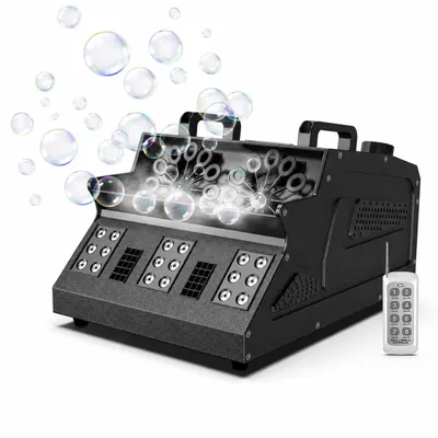 Immagine prodotto di Macchina per Fumo e Bolle 1500W con 18 LED RGB, DMX512 e Telecomando – Bubble Fog Machine per DJ, Halloween, Matrimoni e Feste, productTiles.product.images.aiGenerated