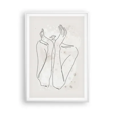 Produktbild von Gerahmtes Poster - Weißer Rahmen - Grafik Frau Licht - 70x100 cm - Wand Bild - Wanddeko - Wandbilder - Kunstposter - Wandposter - Bilderrahmen - Bilder - Kunstdruck - Wanddekoration - P2WPA70x100-4656