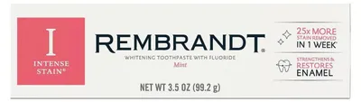 Produktbild von Rembrandt Intense Stain Whitening Zahnpasta mit Fluorid, Minze, 3,5 oz (99,2 g)
