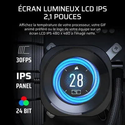 Immagine prodotto di CORSAIR - NAUTILUS 240 LCD - Raffreddamento PC - Radiatore 240 mm - Raffreddamento a liquido CPU