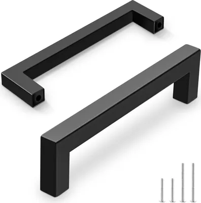 Produktbild von Schwarze Möbelgriffe RVS Matt - Modernes Design - 10 Stück