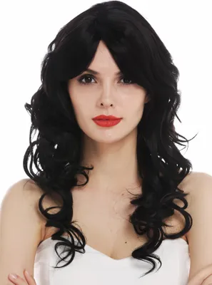Produktbild von WIG ME UP Perücke lang gelockt Scheitel Schwarz R-088-1B