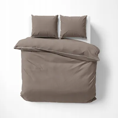 Immagine prodotto di Detexpol Satin biancheria da letto 160x200 tortora con finiture Mako Satin 62