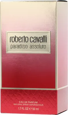 A product box for Roberto Cavalli Paradiso Assoluto EDP.