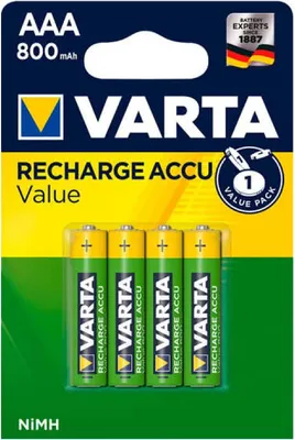 Produktbild von Varta Basic Line Akkus, AAA, 800 mAh, 4 Stück