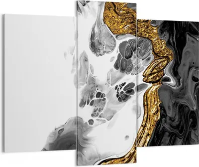 Produktbild von Bild auf Leinwand - Leinwandbild - 3 Teile - Abstraktion verschüttet Kontrast - 130x100cm - Wand Bild - Wanddeko - Wandbilder - Leinwanddruck - Bilder - Wanddekoration - Leinwand bilder CB130x100-4498