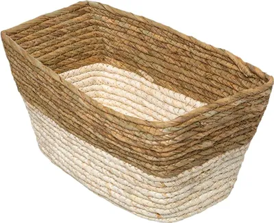 Obrázek produktu pro Nízký čtvercový koš přírodní/béžový 15x31cm