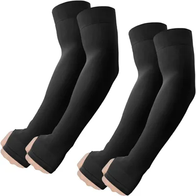 Produktbild von Armstulpen mit Daumenloch, UPF 50+ Sonnenschutz, Kühlend, 2 Stück Schwarz