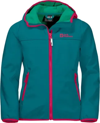 Produktbild von Jack Wolfskin Fourwinds Softshell-Kinderjacke, blau, mit Kapuze 176