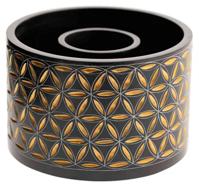 Produktbild von Räucherschale Speckstein Blume des Lebens 11,5 cm Smudge Bowl