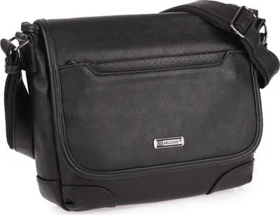 Produktbild von Bellugio Mittel Herren Umhängetasche Schultertasche aus Weichem Kunstleder schwarz