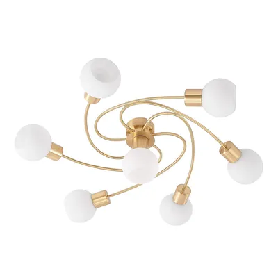 Produktbild von Lindby Deckenlampe Ciala, 7-flg., messingfarben, Glas, E14