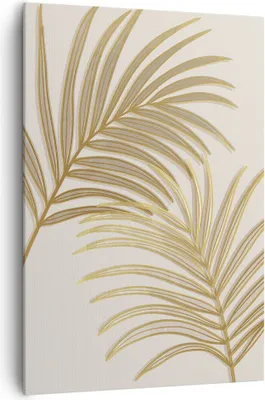 Produktbild von Bild auf Leinwand - Leinwandbild - Einteilig - Golden Blätter Palmen - 70x100cm - Wand Bild - Wanddeko - Wandbilder - Leinwanddruck - Wanddekoration - Leinwand bilder - Wandbild - PA70x100-4738
