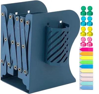 Immagine prodotto di Omgoods - Supporti regolabili per libri con portapenne, in metallo
