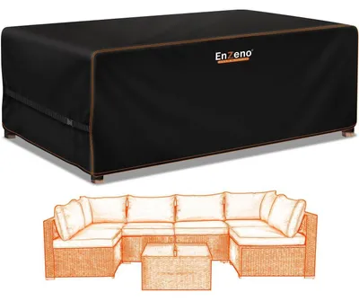 Immagine prodotto di Copertura impermeabile per mobili da giardino, dimensioni 242x182x100 cm, forma rettangolare, realizzata in tessuto Oxford 210D