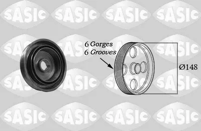 Produktbild von SASIC 2150021 Riemenscheibe Kurbelwelle passend für PEUGEOT 206 Schrägheck (2A/C) 148mm