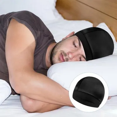 Produktbild von 4er-Set Durags für Männer: seidige Schlafhauben mit elastischem Bund, atmungsaktive Haarnetze für Schlaf und Dusche sowie als Perückenunterzug