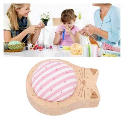 Produktbild von 80 Nähnadeln mit Katzenkopf, lang und gerade, spitz, gestreift, Nadeleinsatzkissen für Bastelprojekte