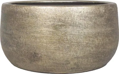 Produktbild von INNA-Glas Keramik Schale mit Maserung, Gold, 15 cm, Ø 33 cm - Blumenschale