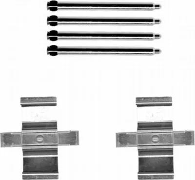 Produktbild von HELLA 8DZ 355 204-211 Zubehörsatz Scheibenbremsbelag Hinten passend für MERCEDES-BENZ C-Klasse Limousine (W203) SL (R129) S-Klasse Limousine (W140)