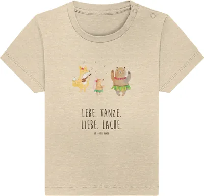 Produktbild von Mr. & Mrs. Panda  T-Shirt Waldtiere Aloha 12. - 18. Monat - Natural Raw - Geschenk, Wald, Lustige Sprüche, Musik, Bär, Hase, Babyshirt, Baby, Shirt, Leben, Igel