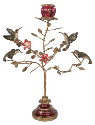 Productafbeelding van Clayre & Eef kaarsenhouder, 27x17x38 cm, goudkleurig, kunststof