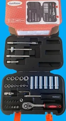 Produktbild von Knarrenkasten 42-tlg. Steckschlüsselset Satz 1/4"