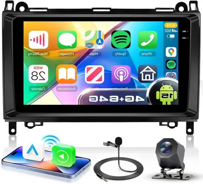 Immagine prodotto di Autoradio Android - Sistema multimediale - Navigazione - Touchscreen - CarPlay - Display da 9 pollici In-Cell