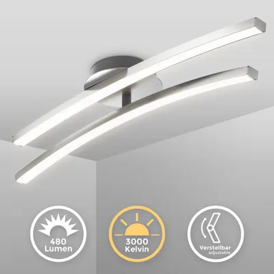 Produktbild von LED Design Deckenleuchte Wohnzimmer modern Deckenlampe Aluoptik schwenkbar 12W