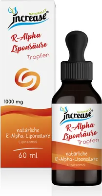 Produktbild von Liposomale R-Alpha-Liponsäure Tropfen hochdosiert - (30.000mg R-Alpha-Liponsäure pro Packung) 1000mg R-Alpha-Liponsäure pro Tagesdosis - Antioxidant