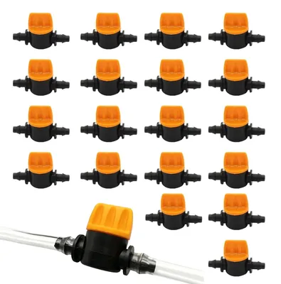 20 Absperrventile mit Widerhaken für 1/4" Tropfbewässerung
